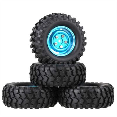 4pcs 1.9 Inch RC Crawler Car Tires Tyres with Aluminium Alloy WheelH Ub Fit for Axial for SCX10 96mm Modification Accessories (Color : A)