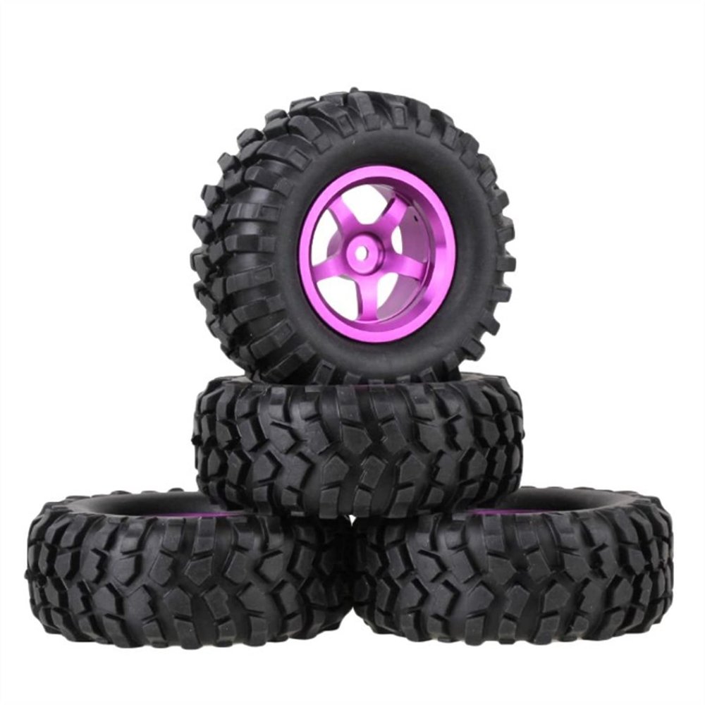 4pcs 1.9 Inch RC Crawler Car Tires Tyres with Aluminium Alloy WheelH Ub Fit for Axial for SCX10 96mm Modification Accessories (Color : C)