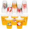 GuassLee Christmas Disposable Cups - 50 Pack 12 OZ Clear Disposable Christmas Plastic Cups Set with 5 Styles Patterns for Kids Adults Xmas Party Favors Coffee Wine Cold Drinks view 1