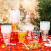 GuassLee Christmas Disposable Cups - 50 Pack 12 OZ Clear Disposable Christmas Plastic Cups Set with 5 Styles Patterns for Kids Adults Xmas Party Favors Coffee Wine Cold Drinks view 2