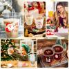 GuassLee Christmas Disposable Cups - 50 Pack 12 OZ Clear Disposable Christmas Plastic Cups Set with 5 Styles Patterns for Kids Adults Xmas Party Favors Coffee Wine Cold Drinks view 4