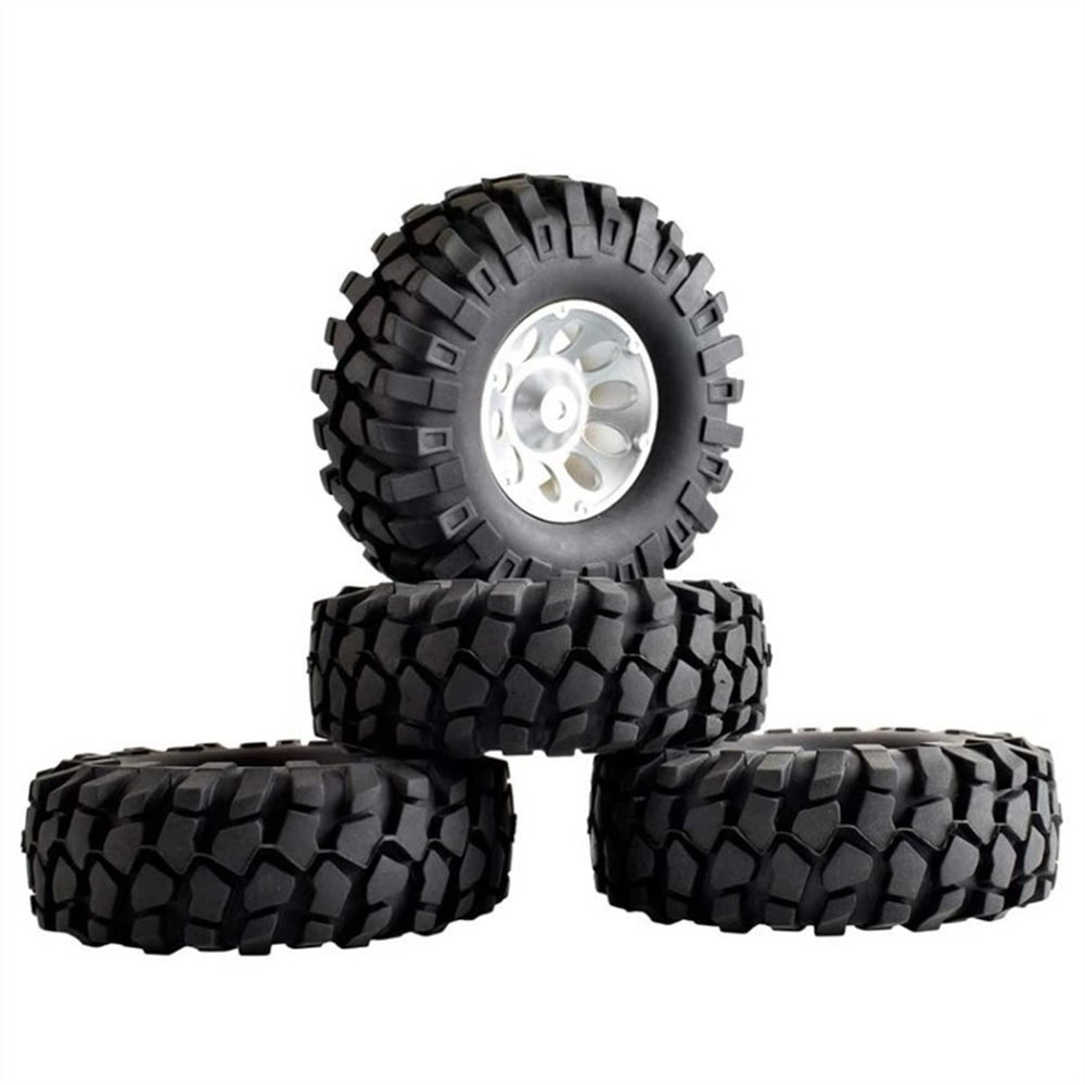 4pcs 1.9 Inch RC Crawler Car Tires Tyres with Aluminium Alloy WheelH Ub Fit for Axial for SCX10 96mm Modification Accessories (Color : D)