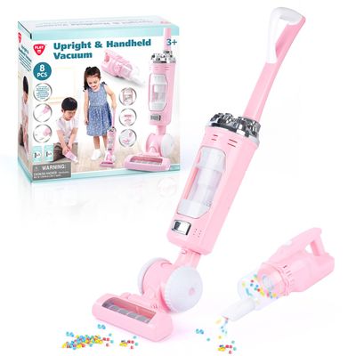 Kids Vacuum Cleaner Toy Set for Toddlers - 2PCS Toy Vacuum Sets for Toddlers 3+ Toddler Vacuum Toy That Works with Sound Effects, Baby Play Vacuum Pretend Role Play Household Housekeeping
