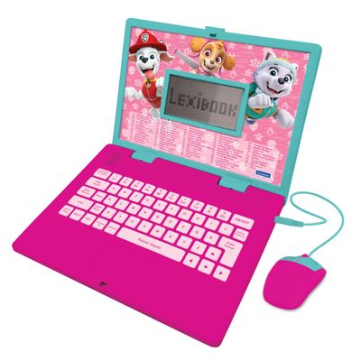 Lexibook, Paw Patrol, Educational and Bilingual Laptop in English/Spanish, Toy for Children with 124 Activities to Learn, Play Games and Music, Pink, JC598PAGi2