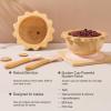 Bamboo Suction Bowl for Baby Kid Toddler Bowl Spoon Fork Set with Removable Silicone Suction All-Natural Baby Feeding Set for Baby-Led Weaning Fits Feeding High Chair Table view 2