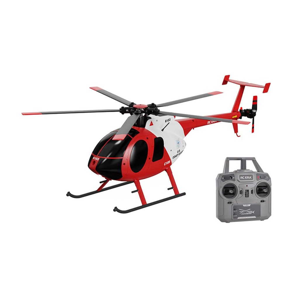 C189 MD500 Little Bird RC Drone Aircraft Single-Rotor Helicopter with 6-axis Gyro & Dual Brushless Motors, 2.4G 4CH Remote Control for Adults, RTF