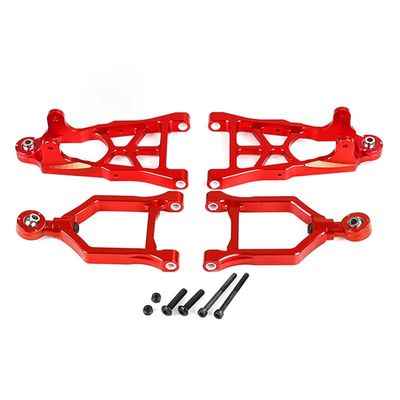 DAYUDDRICAR 1/5 RC Car Metal Front A-arm Front Swing Arm Replacement RC Gasoline Engine Car Model Upgrade Part for Rovan-Baja 5B 1/5 RC Car Accessories (Color : 1 Set Red)