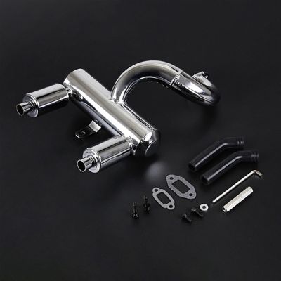DAYUDDRICAR 1/5 RC Car Metal Dual Exhaust Pipe Replacement RC Gasoline Engine Car Model Upgrade Part for Rovan-LT 5T 1/5 RC Car Accessories