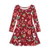 Allinterest Christmas Dress Girls Cute Princess Dresses Snowflake Deer Candy Print Long Sleeve A-Line Round Neck Casual Xmas Party Costume view 1