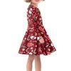 Allinterest Christmas Dress Girls Cute Princess Dresses Snowflake Deer Candy Print Long Sleeve A-Line Round Neck Casual Xmas Party Costume view 4