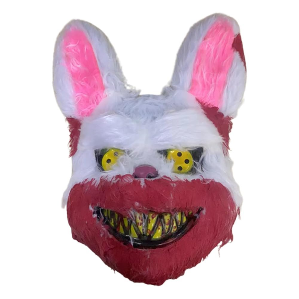 Apujent Halloween Scary Rabbit Bunny, Bloody Plush Animal Head, Spooky Cosplay Costume Props Halloween Party, Haunted House
