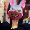 Apujent Halloween Scary Rabbit Bunny, Bloody Plush Animal Head, Spooky Cosplay Costume Props Halloween Party, Haunted House view 4