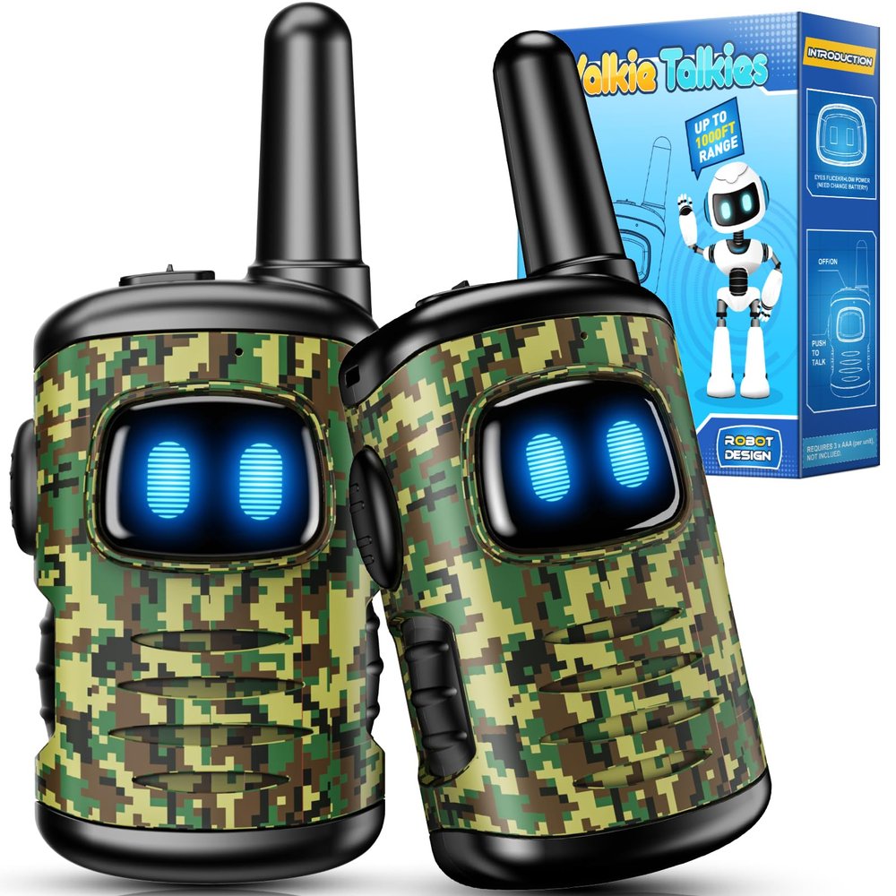Toys for 3-8 Year Old Boys: comedyfun Mini Robots Walkies Talkies 2 Pack Easter Birthday Gifts for 3 4 5 6 7 8 Year Old Boys Grandkids Toys Age 5 6 7 8 Basket Stuffers Hiking Camping