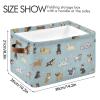 XUWU Multi-purpose Storage Basket Bin Cute Dog Puppy Organizer Collapsible Shelf Basket Cube with Handle for Nursery Bedroom Bathroom view 4