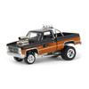 1/64 1985 Chevrolet Silverado, Black and Orange, Zingers, Johnny Lightning view 1