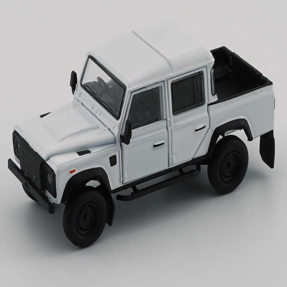 Defender 110 Pickup Truck White with Extra Wheels 1/64 Diecast Model Car by BM Creations 64B0199