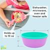 321 Grow Silicone Easy Scoop & Hold Bowl Set  Adaptive Baby & Toddler Feeding Bowls with Clip-On Rim and Handle  Helps Build Independence & Coordination  2 Pack  Dishwasher Safe (Grape) view 3