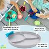 321 Grow Silicone Easy Scoop & Hold Plate Set - Baby and Toddler Training Plates with Clip-On Rims for Easy Scooping, Self-Feeding and Baby Led Weaning, 6+ months (Ocean) view 4