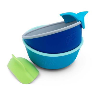 321 Grow Silicone Easy Scoop & Hold Bowl Set  Adaptive Baby & Toddler Feeding Bowls with Clip-On Rim and Handle  Helps Build Independence & Coordination  2 Pack  Dishwasher Safe (Midnight)