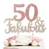 LASKYER 50 & Fabulous Gold & Pink Rhinestone Cake Topper - Happy 50th Birthday Cheers to Fifty Years Old Bday Party Metal Sparkly Food Centerpieces Topper Decorations Keepsake. view 1