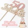 LASKYER 50 & Fabulous Gold & Pink Rhinestone Cake Topper - Happy 50th Birthday Cheers to Fifty Years Old Bday Party Metal Sparkly Food Centerpieces Topper Decorations Keepsake. view 2