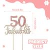 LASKYER 50 & Fabulous Gold & Pink Rhinestone Cake Topper - Happy 50th Birthday Cheers to Fifty Years Old Bday Party Metal Sparkly Food Centerpieces Topper Decorations Keepsake. view 3