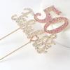 LASKYER 50 & Fabulous Gold & Pink Rhinestone Cake Topper - Happy 50th Birthday Cheers to Fifty Years Old Bday Party Metal Sparkly Food Centerpieces Topper Decorations Keepsake. view 4