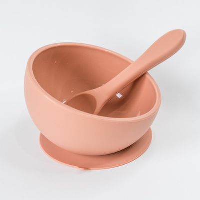 Babeehive Goods Bowls | Stress-Free, Mess-Free Mealtime | Food-Grade Silicone | Sturdy Suction Bowl and Soft Silicone Spoon | Soft, Flexible Silicone | Perfectly Sized, BPA-Free (Blush)
