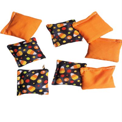 3 inch mini cornhole bags Halloween candy corn mini bean bag toss bags.