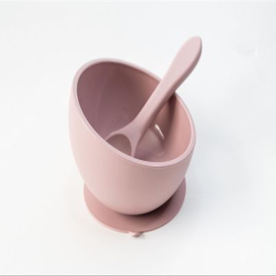 Babeehive Goods Bowls | Stress-Free, Mess-Free Mealtime | Food-Grade Silicone | Sturdy Suction Bowl and Soft Silicone Spoon | Soft, Flexible Silicone | Perfectly Sized, BPA-Free (Rose)