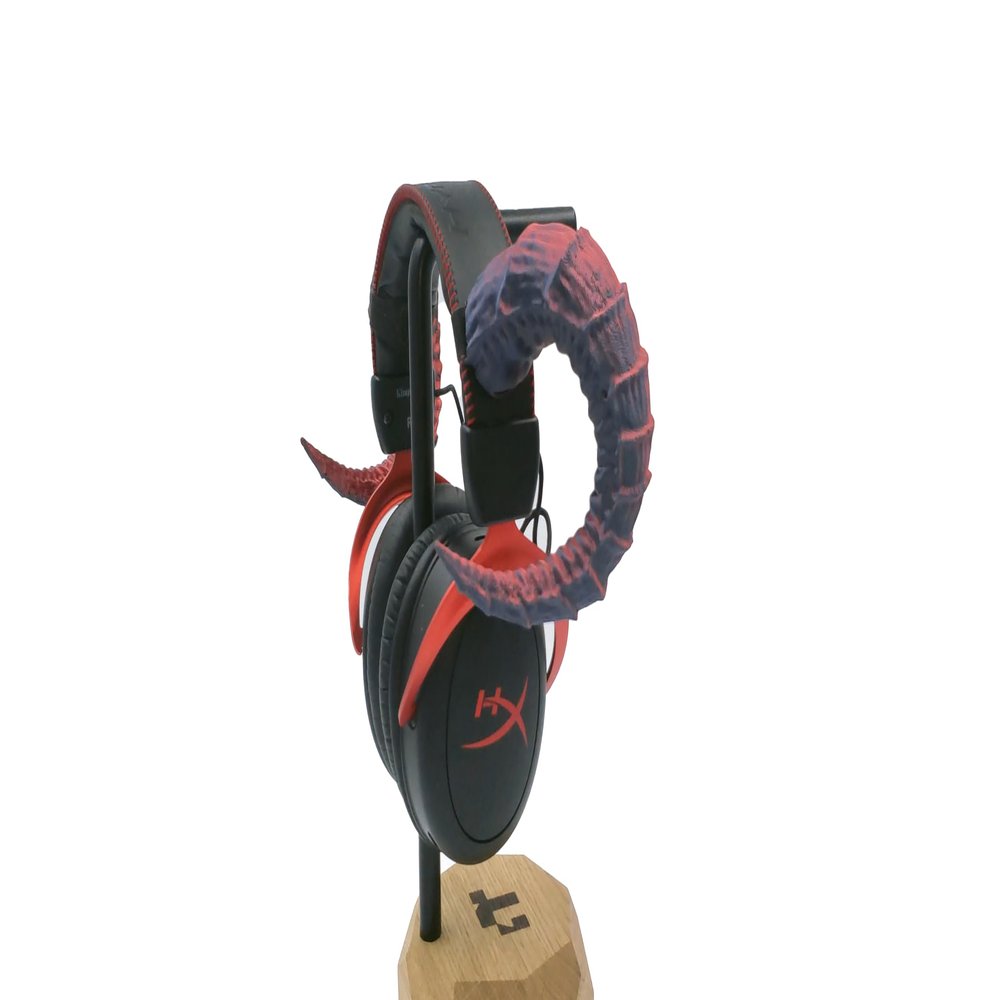 Ram Horns Headset Attachment | Gaming and Streaming Headset Accessories | Cosplay | Gaming Streamer Gift (Red/Black)