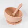 Babeehive Goods Bowls | Stress-Free, Mess-Free Mealtime | Food-Grade Silicone | Sturdy Suction Bowl and Soft Silicone Spoon | Soft, Flexible Silicone | Perfectly Sized, BPA-Free (Apricot) view 1
