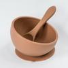Babeehive Goods Bowls | Stress-Free, Mess-Free Mealtime | Food-Grade Silicone | Sturdy Suction Bowl and Soft Silicone Spoon | Soft, Flexible Silicone | Perfectly Sized, BPA-Free (Clay) view 1