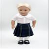 18 inch Doll Outfit-School Plaid Jumper Include Blouse and Hair Accessory/Add on Option: Sock and Shoe (Doll is not Included) (Pleated Skirt Only, Plaid 55) view 2
