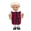18 inch Doll Outfit-School Plaid Jumper Include Blouse and Hair Accessory/Add on Option: Sock and Shoe (Doll is not Included) (Dropped Waist Jumper Only, Plaid 65) view 2