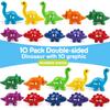 USATDD Numbers Matching Dinosaur Toy 1-10 Counting Sorting Game Double-Sided Dino Fine Motor Toys Number Recognition Learning Toy, Christmas Stocking Stuffers for for Kids Boys Girls view 4