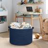 MEGASKET Dark Blue Basket for Organizing, 22" x 14" Extra Large Woven Cotton Rope Laundry Basket, Blanket Storage for Living Room Bedroom, Big Nursery Kids Toy Box Organizer, Pool Towel Storage Bin view 4
