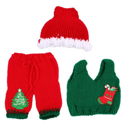 Abaodam 1set Adorable Knitted Christmas Photography Outfit Soft Costume Newborns for Holiday Photoshoots and Celebrations
