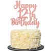 Gyufise 1Pc Happy 12th Birthday Cake Topper Glitter 12 & Fabulous Cheers to 12 Years Old Cake Pick for Celebrating 12th Birthday Anniversary Party Cake Decorations Supplies Rose Gold view 1