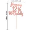 Gyufise 1Pc Happy 12th Birthday Cake Topper Glitter 12 & Fabulous Cheers to 12 Years Old Cake Pick for Celebrating 12th Birthday Anniversary Party Cake Decorations Supplies Rose Gold view 2