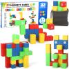 Dilabnba 32PCS Magnetic Building Blocks for Kids Ages 3-5 4-8, 3D Magnet Cube Montessori Toy, Sensory Preschool Creative STEM Montessori Toy view 1
