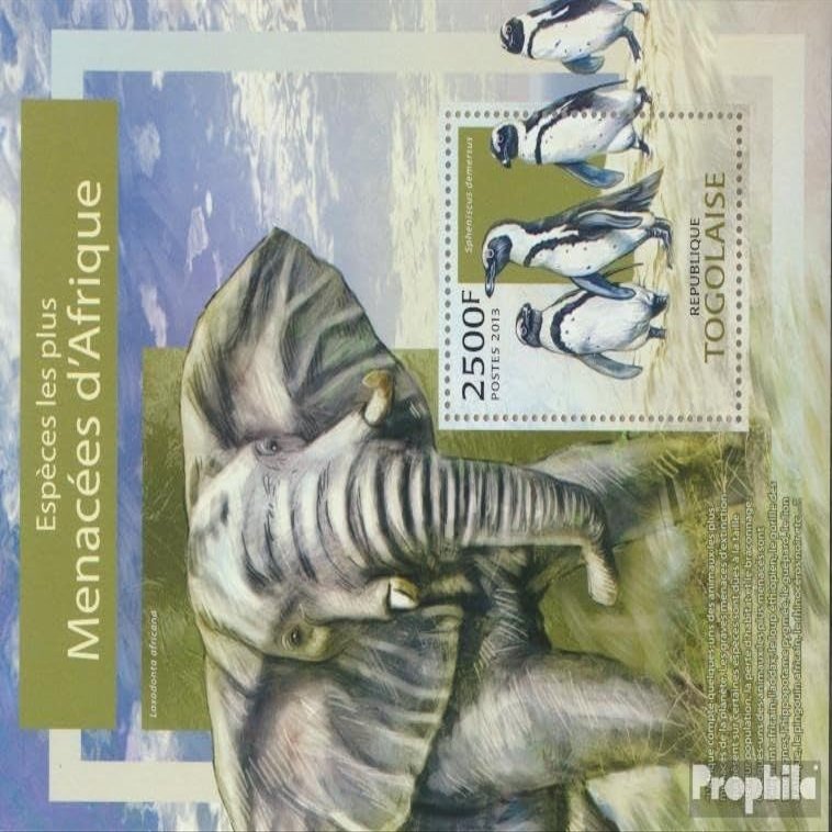 Togo Miniature Sheet 801 (Complete. Issue) unmounted Mint/Never hinged ** MNH 2013 Rare African Animals (Stamps for Collectors) Other Mammals (Monkeys/Dinosaurs/Elephants ...)