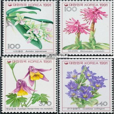 South-Korea 1674-1677 (Complete.Issue.) unmounted Mint/Never hinged ** MNH 1991 Wildflower (Stamps for Collectors) Plants/Mushrooms