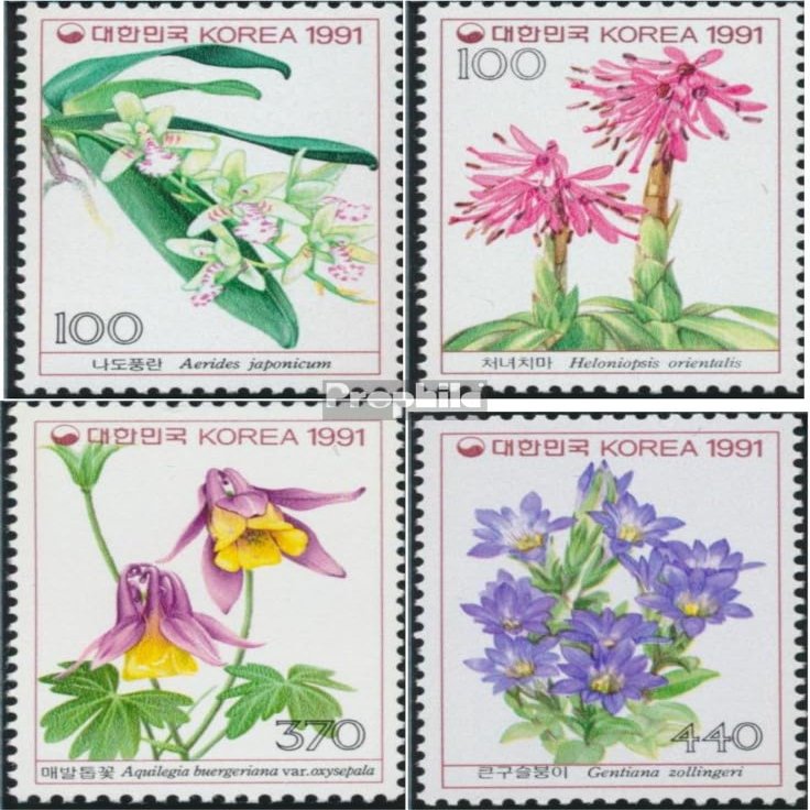 South-Korea 1674-1677 (Complete.Issue.) unmounted Mint/Never hinged ** MNH 1991 Wildflower (Stamps for Collectors) Plants/Mushrooms