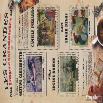 Central African Republic 5705-5708 Sheetlet (Complete. Issue) unmounted Mint/Never hinged ** MNH 2015 Impressionists (Stamps for Collectors) Painting