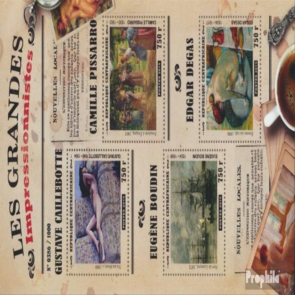 Central African Republic 5705-5708 Sheetlet (Complete. Issue) unmounted Mint/Never hinged ** MNH 2015 Impressionists (Stamps for Collectors) Painting