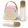 Texpot Mini Karaoke Machine with 2 Wireless Microphones, Kids Toys Portable Bluetooth Speaker for Kids Adults Toddler, Christmas Girls Toys for 4 5 6 7 8 9 10 12 Year Old Birthday Gift Ideas(Beige) view 1