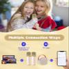 Texpot Mini Karaoke Machine with 2 Wireless Microphones, Kids Toys Portable Bluetooth Speaker for Kids Adults Toddler, Christmas Girls Toys for 4 5 6 7 8 9 10 12 Year Old Birthday Gift Ideas(Beige) view 2