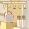 Texpot Mini Karaoke Machine with 2 Wireless Microphones, Kids Toys Portable Bluetooth Speaker for Kids Adults Toddler, Christmas Girls Toys for 4 5 6 7 8 9 10 12 Year Old Birthday Gift Ideas(Beige) view 3