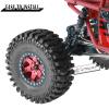 Rcarmumb 2.2 Inch Beadlock Wheel Rim & Wheel Tires for SCX10 Capra/AMG 6x6/TRX4/Red cat Gen8 Red cat Everest Gen7 Pro RC Scale Crawler Truck,Tires Tyres w/Aluminium Wheels Rim,Red view 3